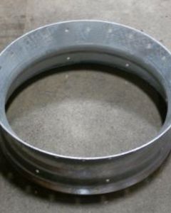 Hopper outlet collar f/bin 12' 16"opn 24hole 10ga GI